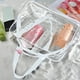thumbnail image 4 of Juego de bolsas de viaje de PVC transparente para cosméticos, joyas, artículos de tocador - 3 bolsas organizadoras transparentes impermeables para hombres y mujeres - Grande 11.8x8.7", Mediano, 4 of 5