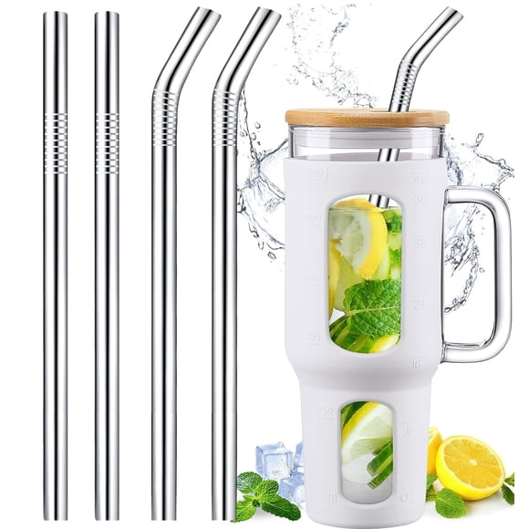 Pajitas de acero inoxidable de 12,3 cm para Stanley de 1,2 L y Simple Modern