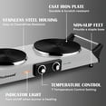 thumbnail image 4 of Techwood 1800W Double Burner Electric Hot Plate | Portable Induction Cooktop with Adjustable Temperature, Stay-Cool Handles & 7.5” Heating Surface, 4 of 7
