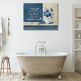 thumbnail image 5 of Blue Flower Bathroom Decor Wall Art Rustic Motivational Floral Wall Art Flower Birds Pictures Inspirational Floral Canvas Painting Framed Artwork for Bathroom Bedroom Living Room 16"x12", 5 of 6
