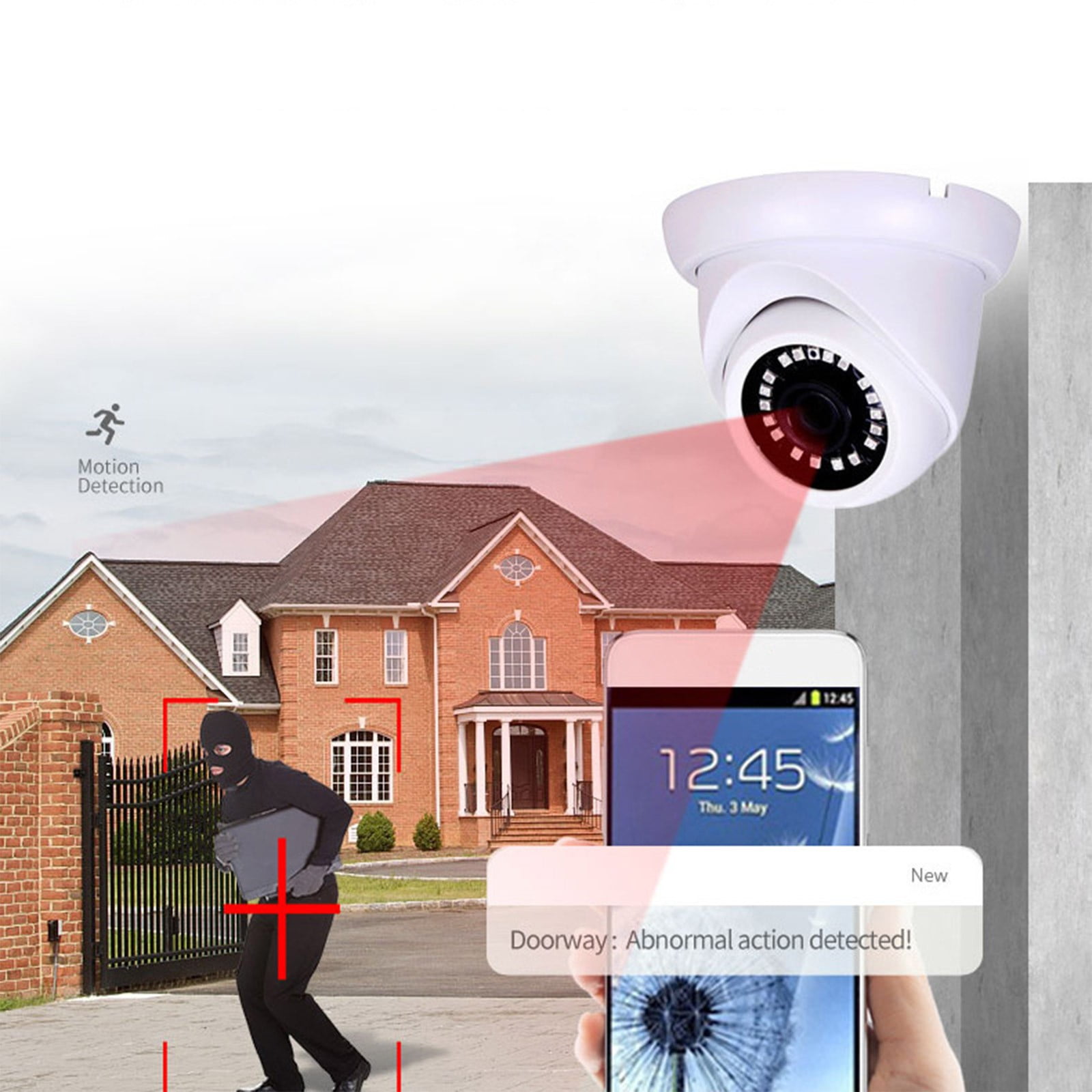 AZXY Security Cameras Wireless Wifi,Outdoor Security Cameras,1080p Hd Surveillance Camera Waterproof,360 Smart Camera Outdoor with Monitor Audio for Home