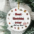 thumbnail image 2 of Best Electrician Ever Ceramic Ornament, Custom Christmas Ornament, Christmas 2025 Tree Decoration, Gift for Family, Friends & Coworkers, 2 of 5