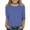 Navy, variant on Rvasteizo Long Sleeve Shirts for Girls Stripe Print 3/4 Sleeve Crew Neck Pullover Basic Wear for Youth Daily