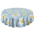 thumbnail image 5 of Round Tablecloth Daisy Design 60 Inch Wrinkle Free Table Cover for Dining Kitchen, 5 of 5
