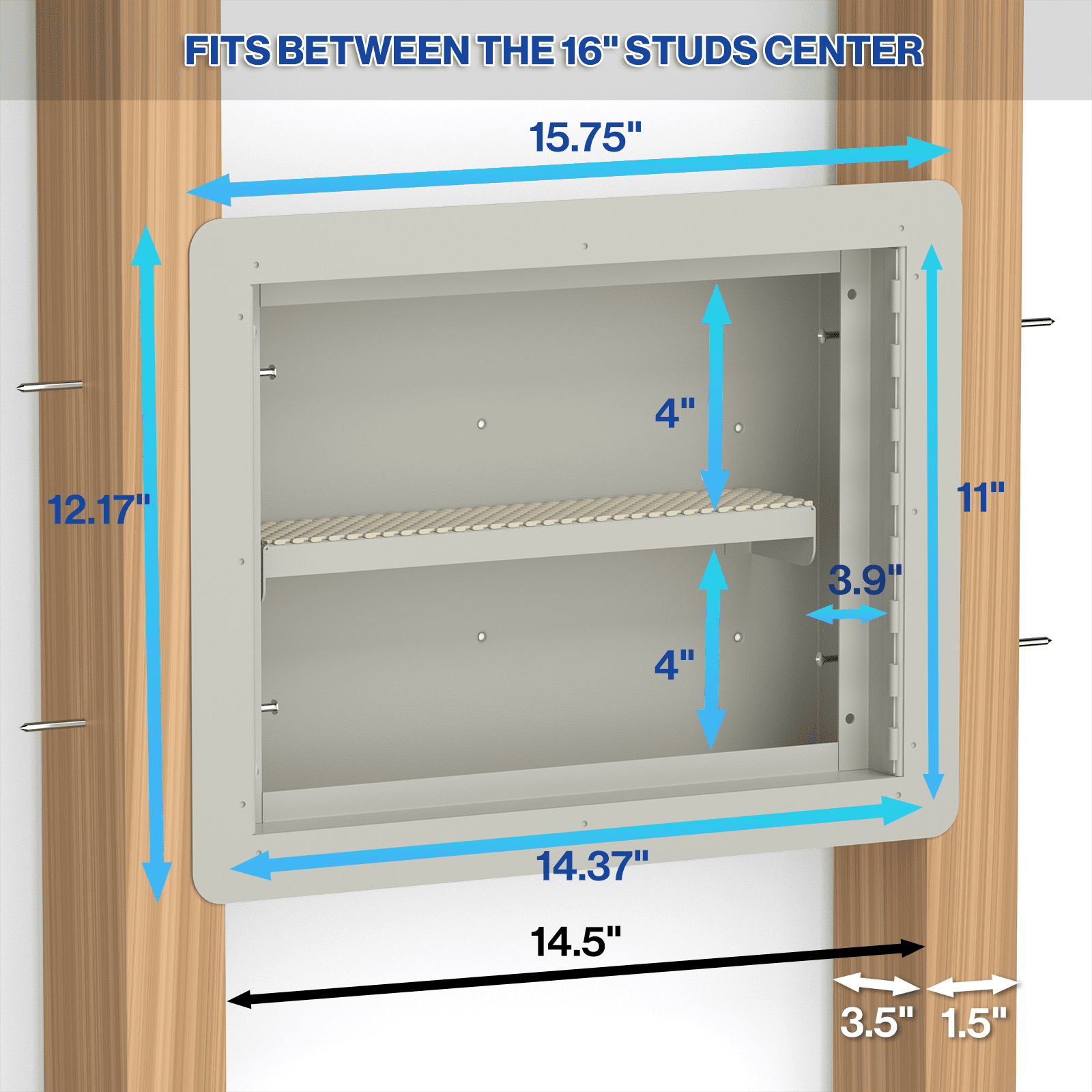 POCHAR In Wall Money Safe with Key Lock - Heavy Duty Steel In Wall Safe