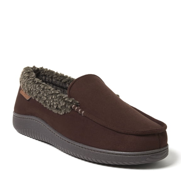 Dearfoams Men's Alexander Microsuede Moccasin House Shoe Slipper