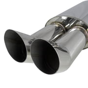 Spec-D Tuning Universal 3 Jdm Hi-Power Dual Tip Dtm Exhaust Muffler Fits select: 2000-2010 CHEVROLET IMPALA, 1997-2010 CHEVROLET MALIBU