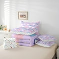 thumbnail image 6 of Castle Fairy Kawaii Unicorn Twin Bedding Sets,Floral Love Heart Bedding Comforter Set, 6 of 8