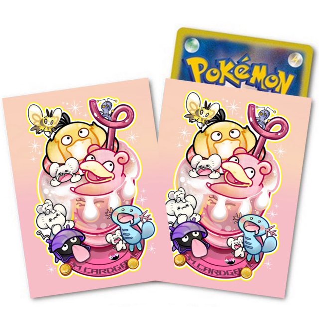 67X92Mm 64Pcs/set Diy Self Made Slowpoke Psyduck Card Protective Cover Opcg Ptcg Ws Card Sleeves Anime Cards Gift Toys
