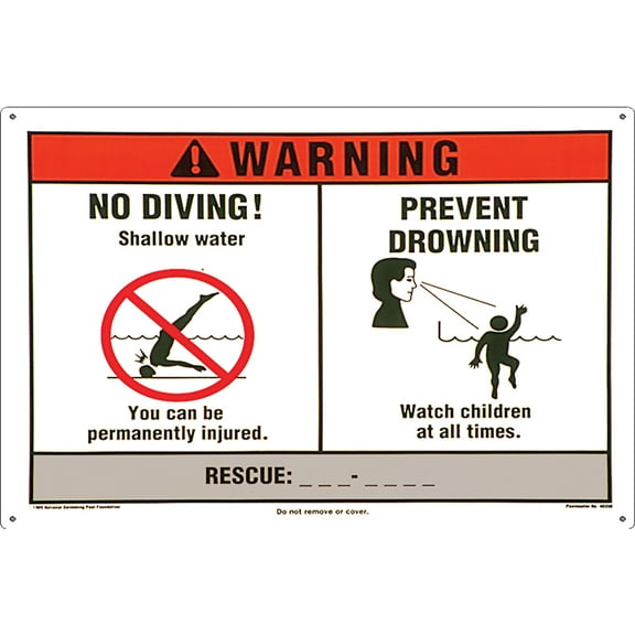 Poolmaster NSPF "Double Safety" Sign for Residential or Commercial Swimming Pools
