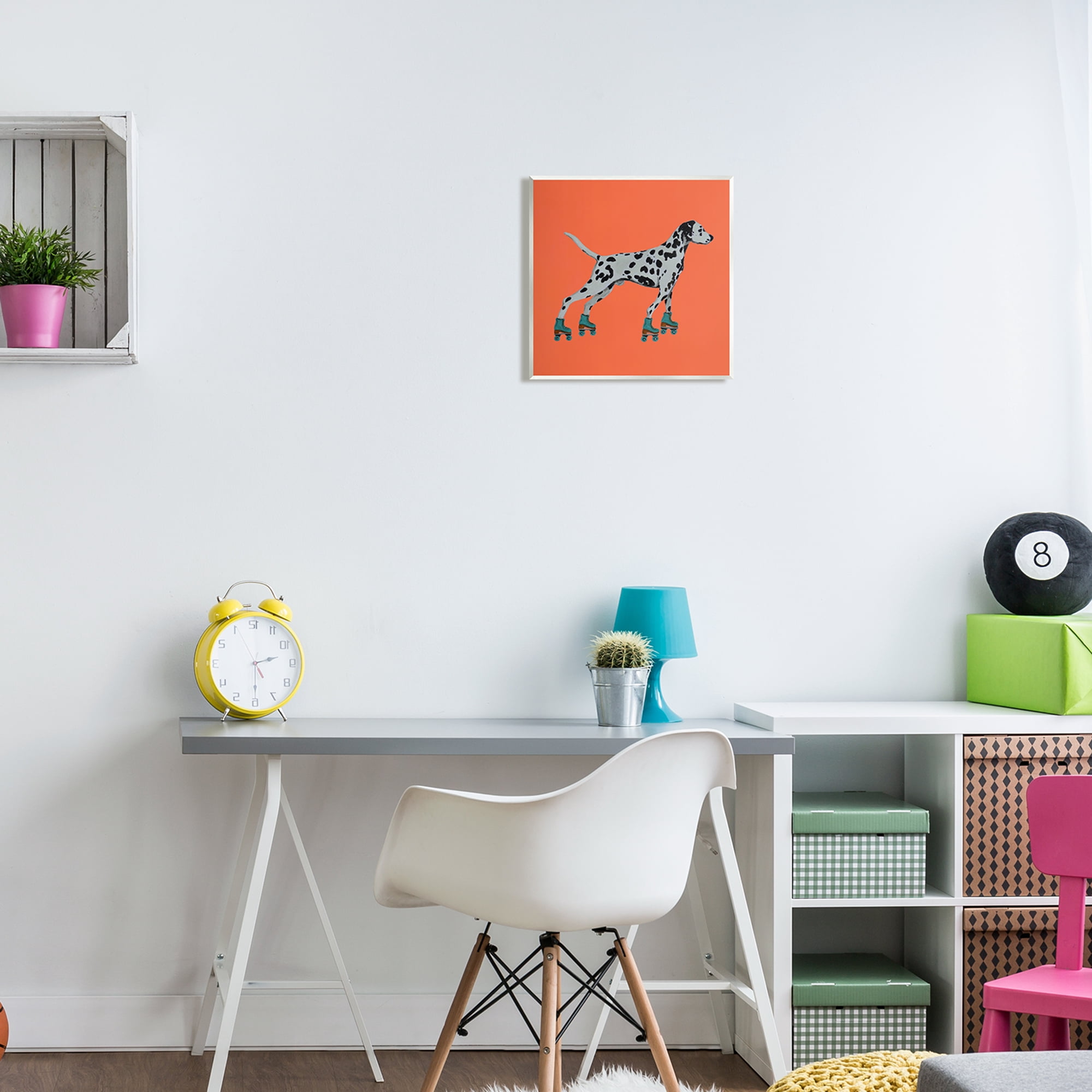 Stupell Industries Orange Dalmatian Rollerskating Animals & Insects Painting Unframed Art Print Wall Art