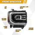 thumbnail image 3 of Conjunto de faros delanteros LIWEDFG para GMC Sierra 1500 2016-2018 LED, 3 of 8