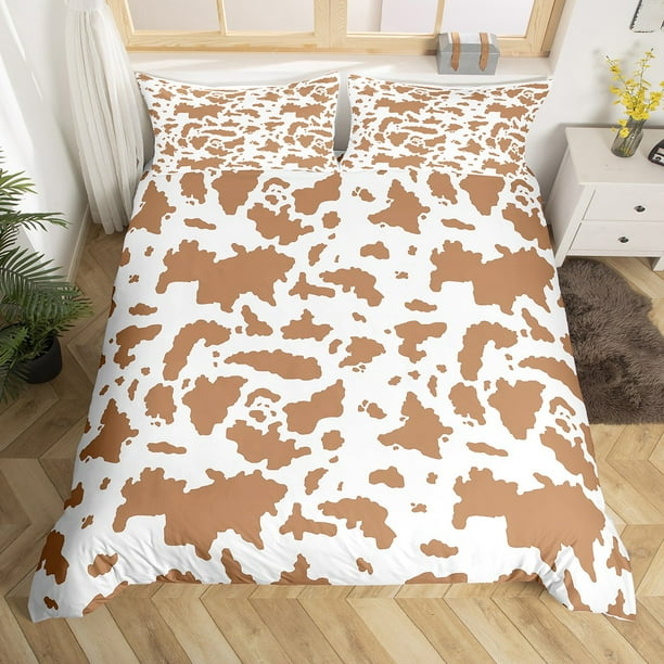 Brown Cowhide Comforter Cover Farm Animals Duvet Cover,Bull Cattle