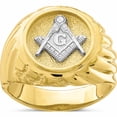 thumbnail image 1 of 10K Two-Tone Masonic Mens Ring (Size 10.5) Made In United States 10c1423, 1 of 5