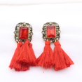thumbnail image 4 of Pendientes de borla vintage Fernando de Cristal rojo para Mujer Y Niñas, 4 of 8