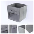 thumbnail image 2 of REGALWOVEN Set of 3 Storage Cube, Fabric Storage Bin with Handle for Shelves Closet, Collapsible Storage Basket for Organizing Clothes Gray 10.6*10.6*11in, 2 of 6