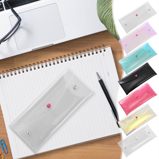 mfyjkho Estuche Transparente Con Cremallera De Gran Capacidad Para Guardar Artículos De Papelería Y Para Exámenes (1 Unidad)