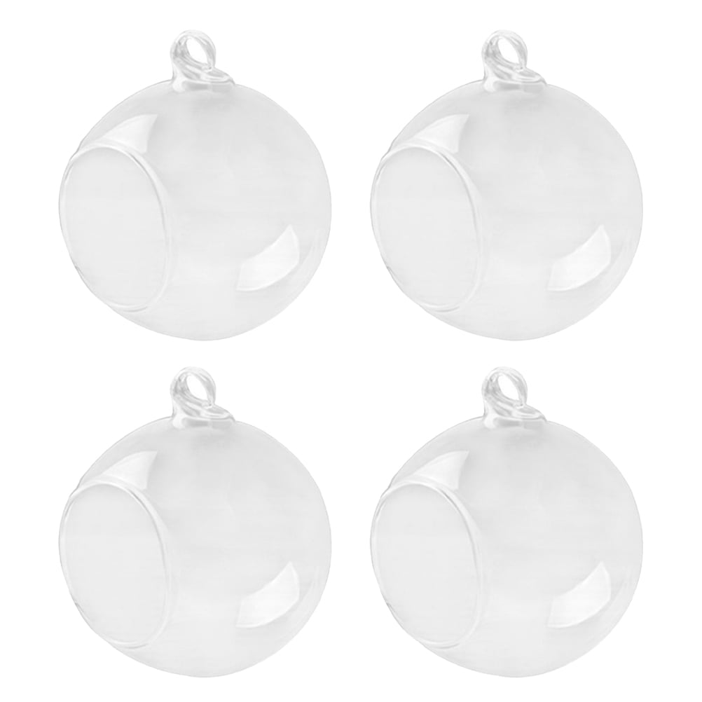 4PCS Transparent Hanging Glass Vase Ball Shape Flower Plants Terrarium ...