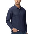 thumbnail image 4 of Men's Polo Shirts 3 Button Quick Dry Performance Long Sleeve Tactical Shirts Pique Jersey Golf Shirt, 4 of 6