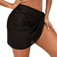 thumbnail image 6 of Skymirror Women Mesh Yarn Cover-up Skirt Thin See-through Sunscreen Swimsuit Cover-up Beach Bikini Wrap Sheer Short Skirt, 6 of 8