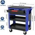 WORKPRO Premium 28" 2Drawer Rolling Tool Cart, Heavy Duty Utility