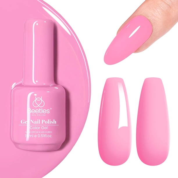 Esmalte de uñas Beetles Gel, 15 ml, rosetones de seda rosa, decoración de uñas
