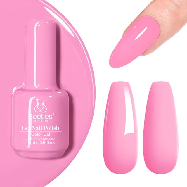 Esmalte de uñas Beetles Gel, 15 ml, rosetones de seda rosa, decoración de uñas