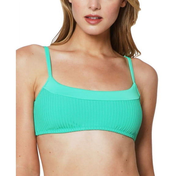$59 Jessica Simpson Womens Pretty Ruched Bikini Top Swimsuit Green Size Large