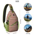 thumbnail image 5 of Sling Backpack,Brown and Red Christmas Striped Pattern Sling Bag with Water Bottle Holder,Waterproof Sling Bag for Men/Women with Headphone Jack for Hiking,Travel, 5 of 6