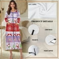 thumbnail image 6 of Yuyamidu Santa Claus Zipper Bathrobes for Women Long Robes Plus Size 2XL Christmas Long Sleeve Robe Sleepwear Dress Snowman Mid-Length Nightgown Fashion Dressing Gown Robe, 6 of 7