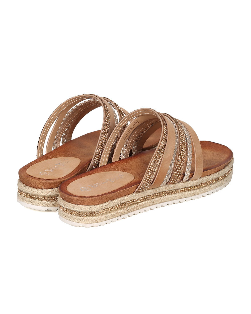 New Women Nature Breeze Barclay01 Mixed Media Toe Ring Espadrille Footbed Sandal 