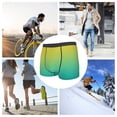 thumbnail image 4 of Pofeuu Teal To Yellow Gradient Print Men’s Boxer Briefs, Moisture-Wicking Underwear, Regular,Trunk-Medium, 4 of 5
