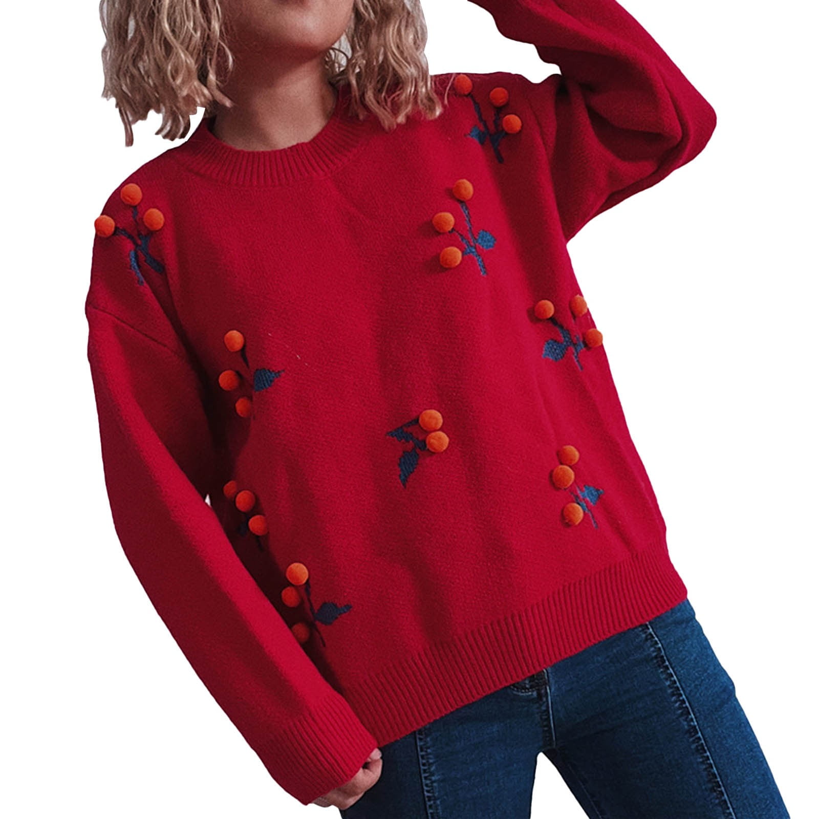 Pullover Sweaters For Women Crew Neck 