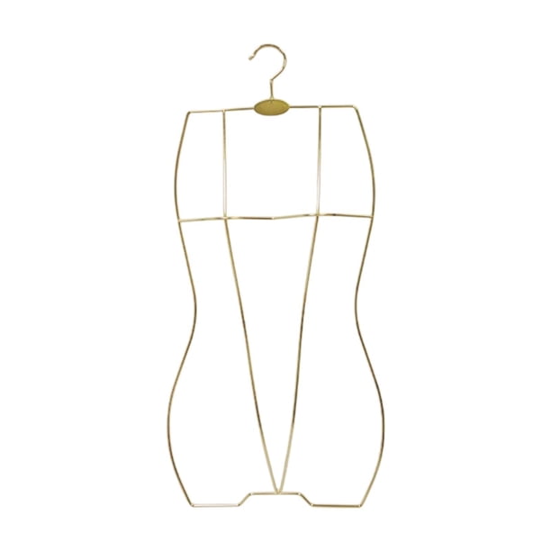 Percha de hierro para trajes de baño infantiles con forma de cuerpo, soporte organizador multiusos. Oro