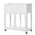 thumbnail image 6 of YIYADO Patio Mini Wood Cold Frame, Compact 2 Doors Garden Greenhouse with Wheels for Indoor Outdoor Use,White, 6 of 7