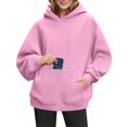thumbnail image 2 of Women's Oversized Casual Hoodie, Long Sleeve Sweatshirt with Pockets, Pink, 2 of 5