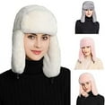 thumbnail image 2 of MesaSe Winter Trapper Hat for Women  Solid Color Earflaps  Used for Warm Windproof Riding Skiing(6 Colors), 2 of 4