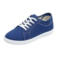 thumbnail image 6 of Unisex Canvas Sneakers Low Top Lace up Non Slip Work Shoes Lightweight Casual Tennis Comfortable Classic Footwear Blue Size 8.5, 6 of 6