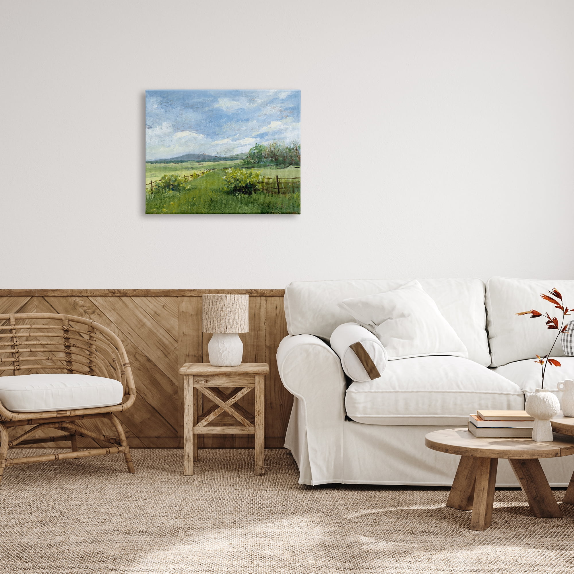 Stupell Industries Countryside Landscape Painting Nature Painting Gallery Wrapped Canvas Print Wall Art, 30 x 24