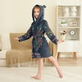 thumbnail image 4 of FORMRS Niños Bathrobe Unisex Hooded Robe Soft Plush Pajamas Sleepwear, Size 2-3T, Blue Christmas Light, 4 of 7