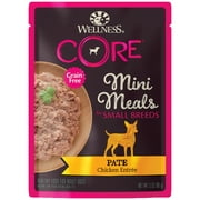 Wellness CORE Natural Grain Free Small Breed Mini Meals Wet Dog Food, Pate Chicken Entrée, 3-Ounce Pouch (Pack of 12)