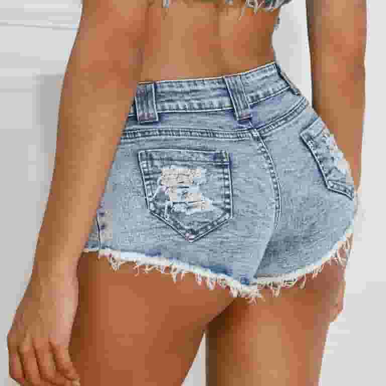 【BAON】Leman Summer Denim Short Pants Summer Saving!YANHAIGONG Low Rise Denim Shorts for Women