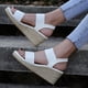 thumbnail image 5 of Sandalias de cuña para mujer sandalias elásticas con correa para el tobillo cómodas para la playa de verano, 5 of 6