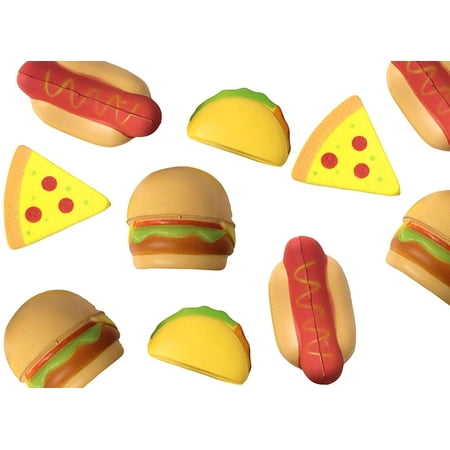 BULK - 12 Fast Food Stress Balls - Junk Food Sensory, Stress Bundle - Hamburger, Hot dog, Pizza,