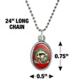 thumbnail image 4 of Geisha With The Dragon Tattoo Antiqued Oval Charm Pendant with Chain, 4 of 4