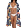 thumbnail image 2 of Xoenoiee Jellyfish Paint Splatter Pattern Kimonos for Women Swimsuit Coverups Beach Cover Up Summer Swimwear Cardigan Beachwear for Beach Vacation Travel, 2 of 7