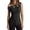 Black, variant on Womens One Shoulder Tops Sleeveless Metal Grommet Eyelet Ruched Slim Fit Tanks T Shirts Sexy Punk Y2k Summer Fashion Gray M