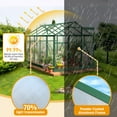 thumbnail image 4 of 6x10FT Walk-in Greenhouse for Outdoor, Gardening Plant House Heavy Duty Aluminium Frame, Polycarbonate, with Vent Window Adjustable, 8 Reinforcement Supports, Green, 4 of 10