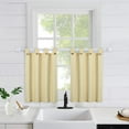 thumbnail image 2 of Yesfashion Linen Striped Tier Curtains with Solid Button, Rod Pocket Tailore Curtain for Kitchen Cafe Bathroom, Set of 2, 2 of 7