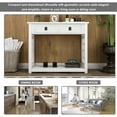 thumbnail image 3 of Console Table with 2 Drawers, Retro Farmhouse Narrow Long Sofa Table, Wooden Accent Table with Open Shelf, Kitchen Buffet Table, Side Table for Living Room, Entryway, White, D5973, 3 of 10